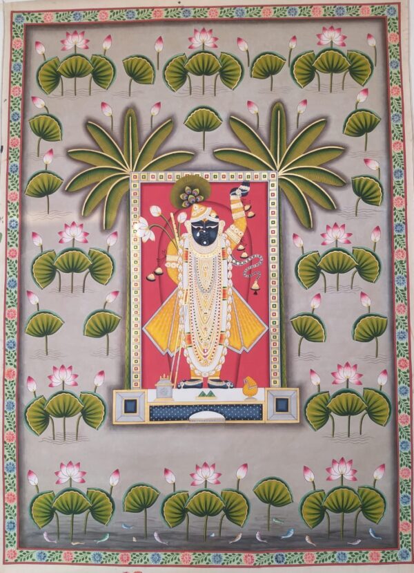 Kamal Talai with Shrinathji - Pichwai Painting - Kiran Kumar - 10