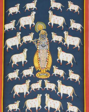 Shrinath ji with Cow - Pichwai Painting - Kiran Kumar - 14