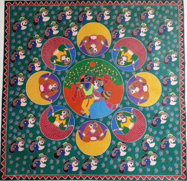 Raas Leela - Madhubani painting - Renu Singh