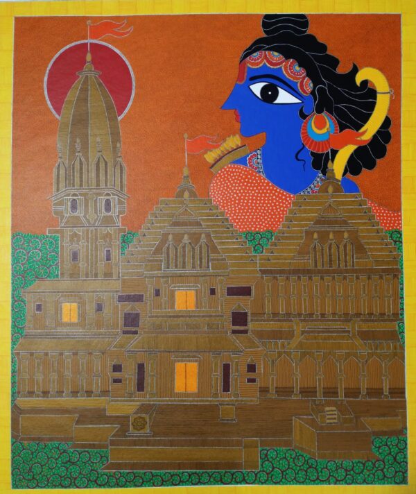 Ram Mandir - Madhubani Painting - Renu Singh