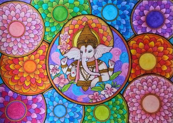 Shree Ganesh - Mandala Art(42 cms x 29.7cms)