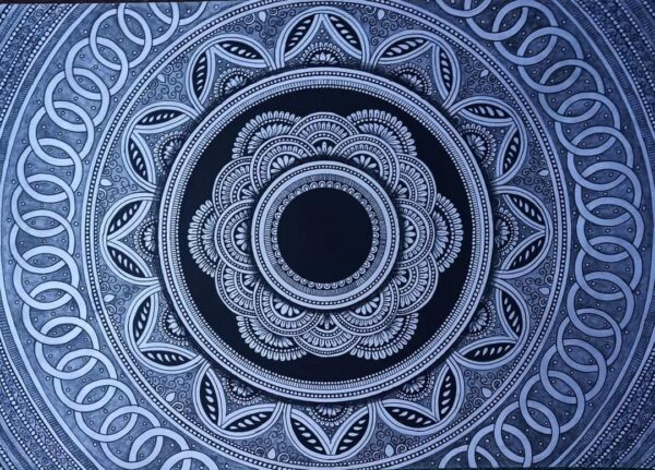 Black Mandala Art -3D Mandala Art(42 cms x 29.7cms)