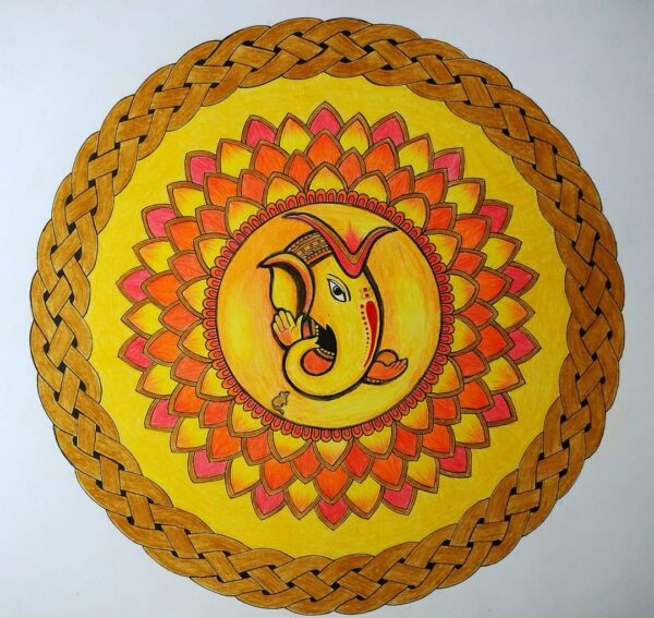 Ganesha Mandala Art - Celtic Knot(42 cms x 29.7cms)