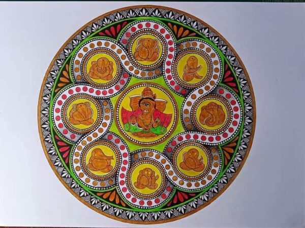 Ast Vinayak - 3D Mandala ( 29.7 x 42 cm )