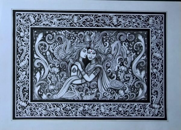 Radha Krishna - Mandala Art (42 cms x 29.7cms)