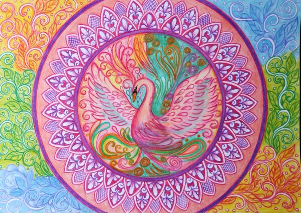 Swan Mandala- Mandala Art (29.7 cms x 21 cms)