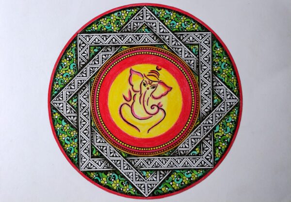 Ganesha Mandala-3D Mandala Art (29.7 cms x 21 cms)