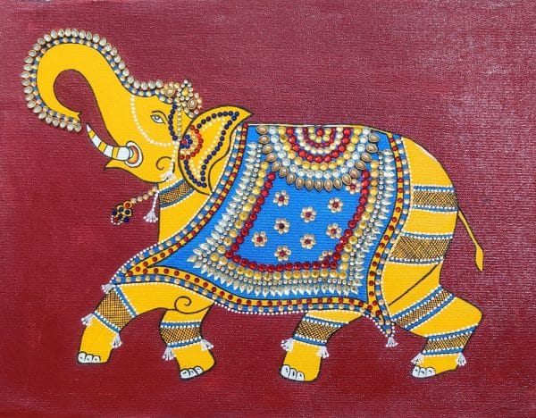 Elephant stonework painting