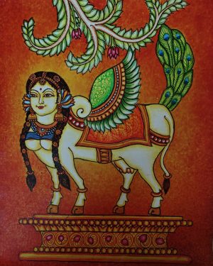 Kamadhenu - kerala mural - Shakeela Manoj - 11