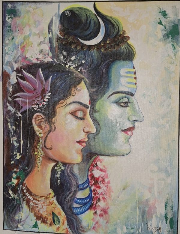 Shiva painting, lord Shiva art work,Indian art painting,