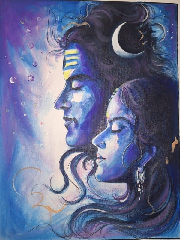 Shiva painting, lord Shiva art work,Indian art painting, Shiva hand made painting