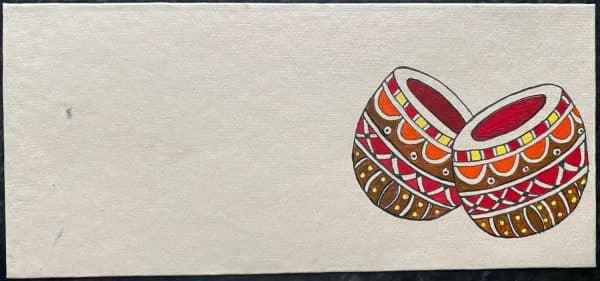 Wedding Occasion Envelope #4 - Madhubani Painting (7.5” x 3.5”) [Set of 5]