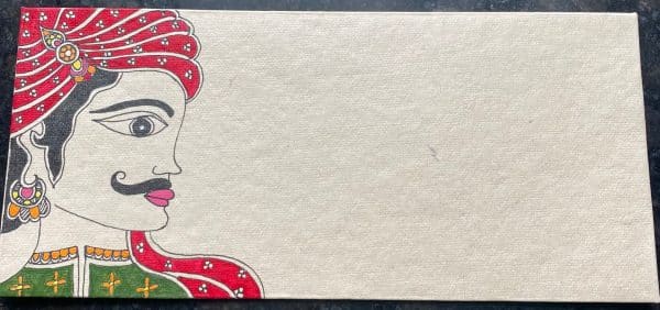 Wedding Occasion Envelope #6 - Madhubani Painting (7.5” x 3.5”) [Set of 5]