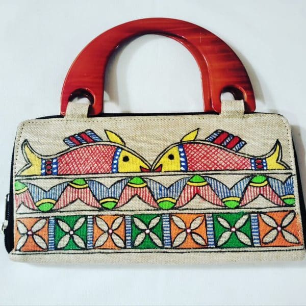 Handle bag - Madhubani painting - 05A