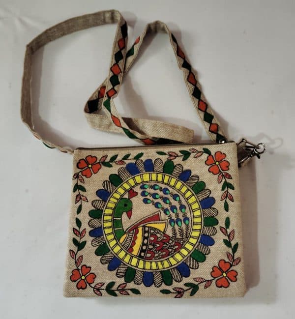 Sling Bag #16 - Madhubanipainting (9" x 7")